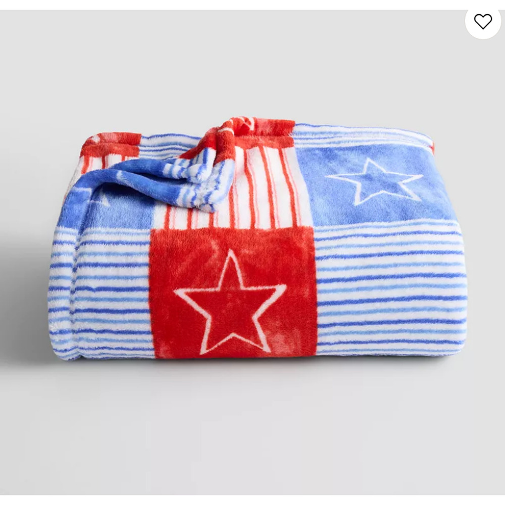 The Big One Patriotic Stars & Stripes Oversized Plush Throw